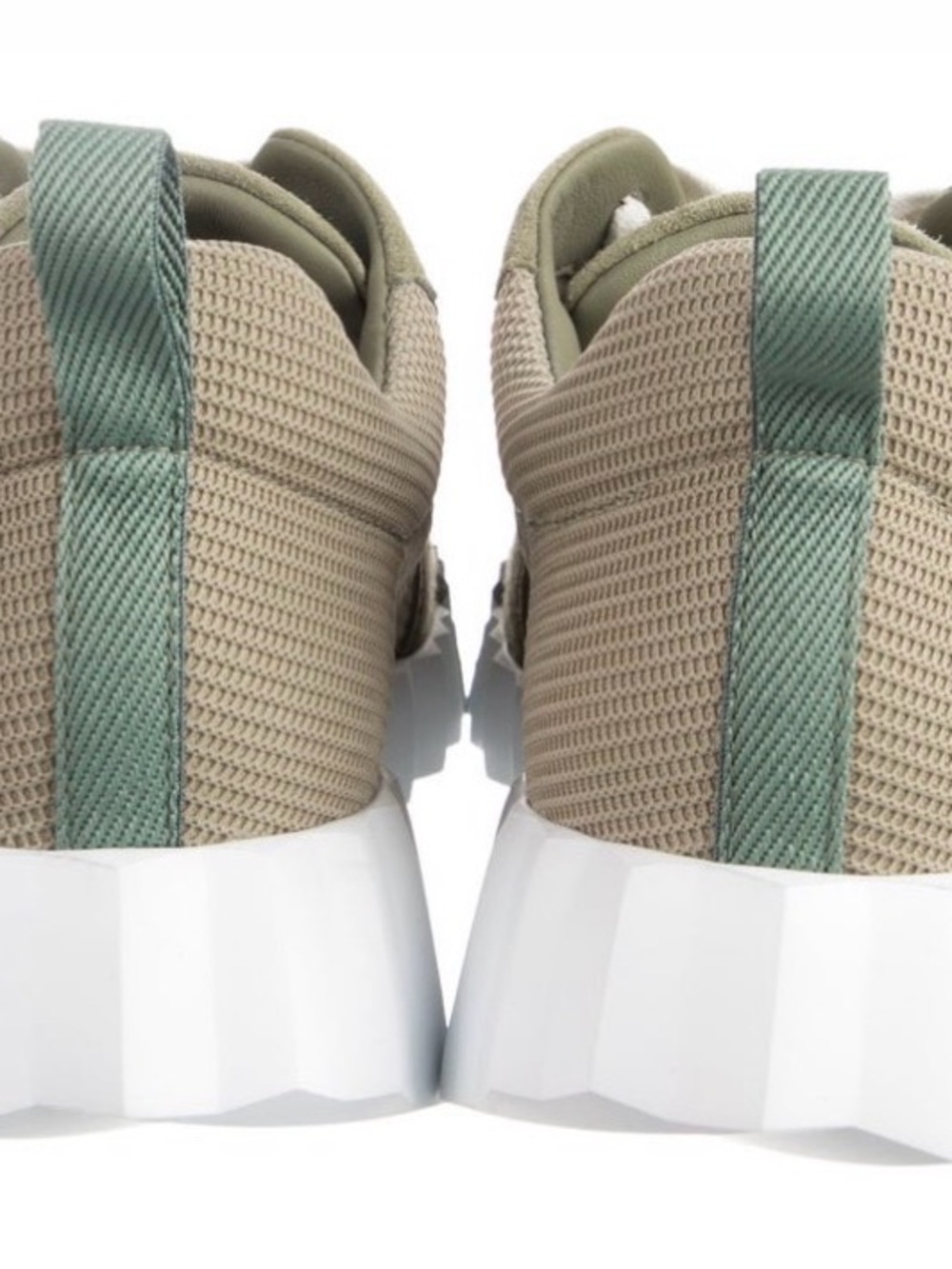 Hermes Olive Green and White Low-Top Sneakers - Picture 3 of 5